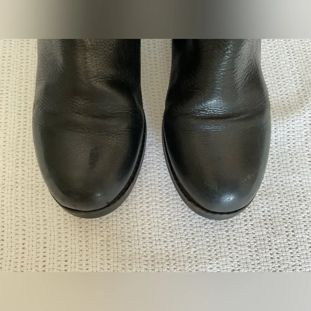 Coach Black Combat Moto Boots with Silver Accents - Picture 5 of 12